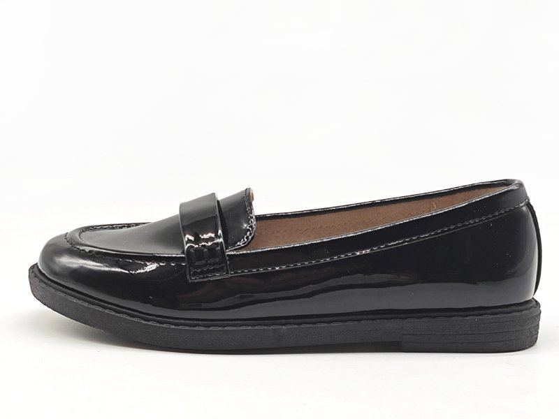 Kids' Black Patent Leather Loafers