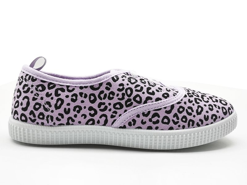 Kids' Purple Leopard Print Slip - On Sneakers