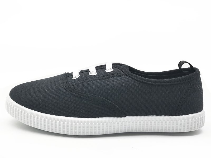 Kids' Black Canvas Lace - up Sneakers