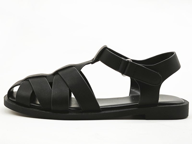 Kids' Black Fisherman Sandals