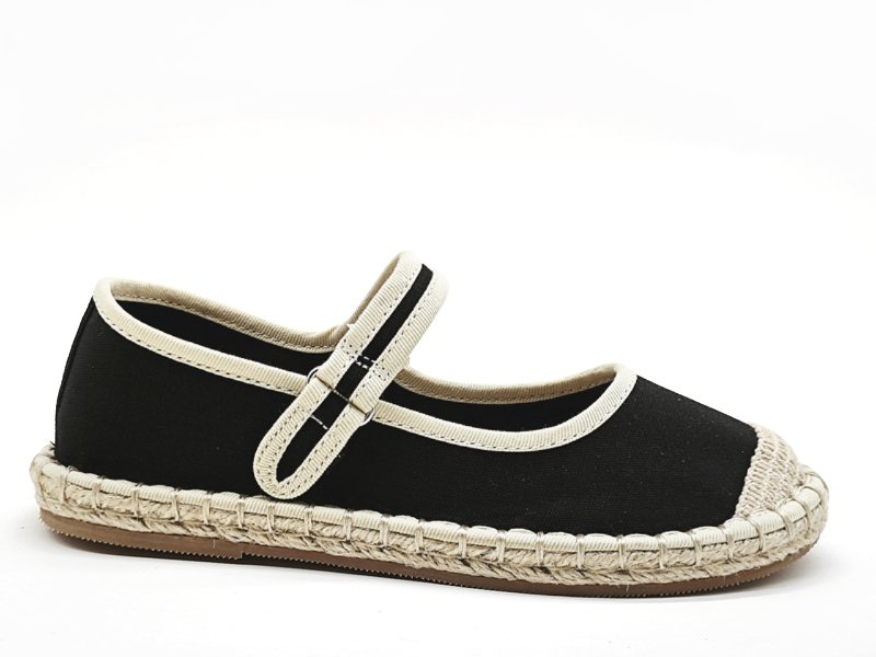 Girls' Black Canvas Mary Jane Espadrilles