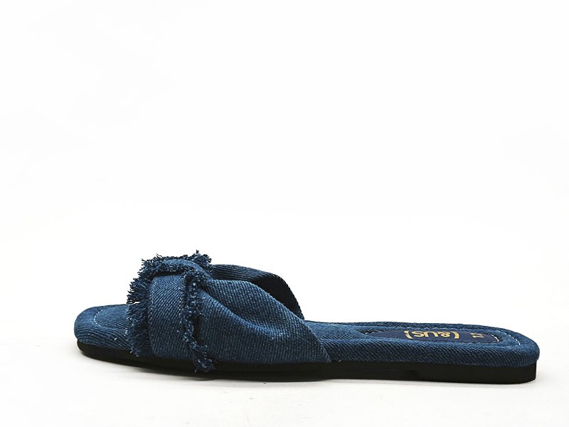 Kids' Navy Blue Denim Slide Sandals