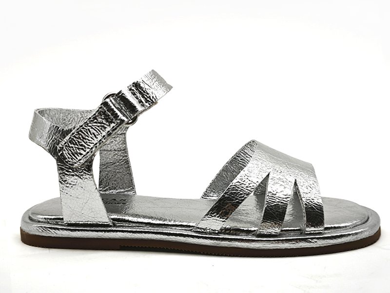 Kids' Silver Metallic Strappy Sandals