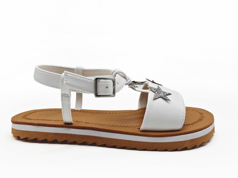 Girls' White Star - Embellished Sandals