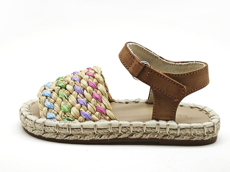 Kids' Colorful Braided Strap Espadrille Sandals