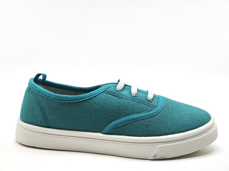 Kids' Teal Canvas Lace - Up Sneakers