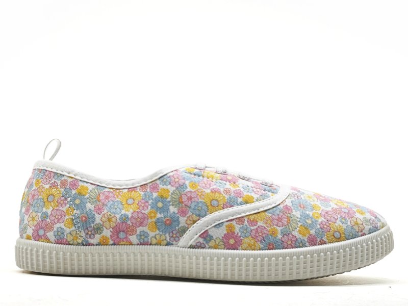 Girls' Multicolor Floral Print Slip-On Sneakers