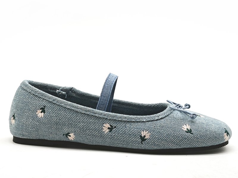 Girls' Light Blue Denim Mary Jane Flats