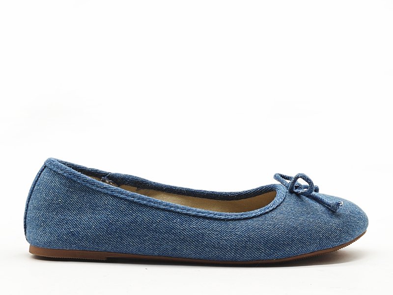 Girls' Blue Denim Ballet Flats