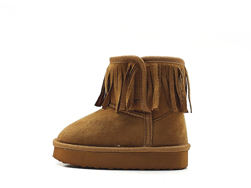 Girls' Brown Suede Fringe Ankle Boots