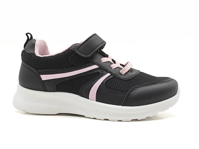 Girls' Black & Pink Athletic Sneakers
