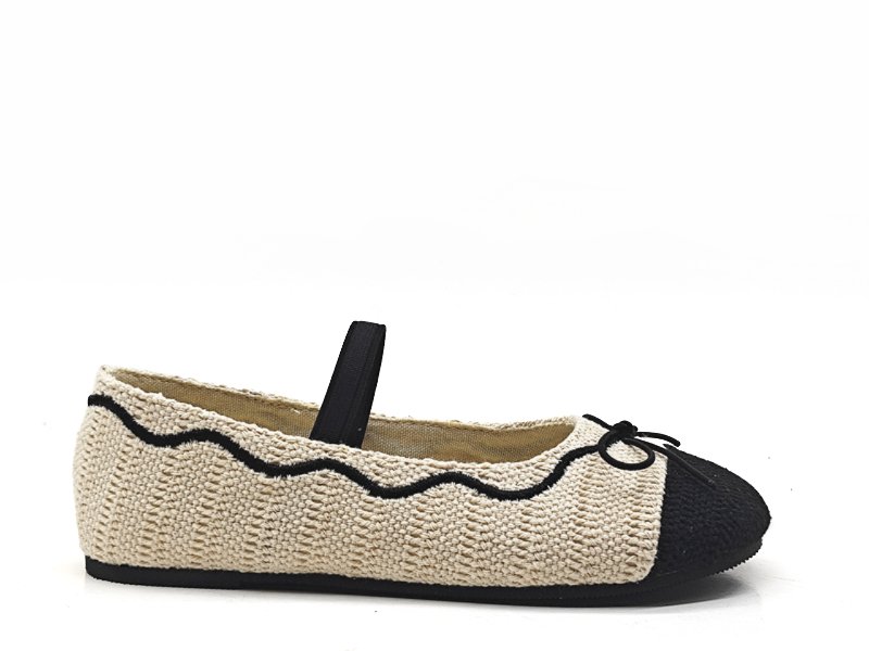 Cap Toe Crochet Ballet Flats