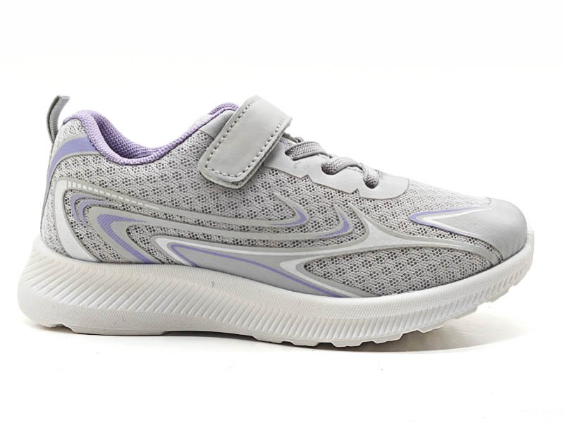 Girls' Grey Mesh Running Shoes