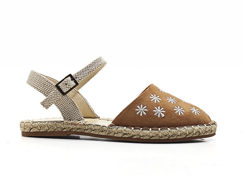 Embroidered Flower Espadrille Sandals
