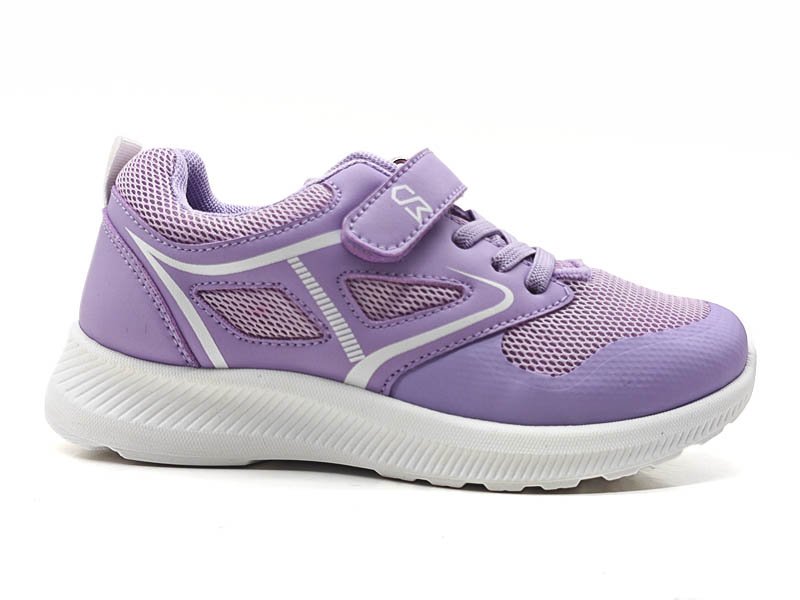 Girls' Purple Mesh Athletic Sneakers