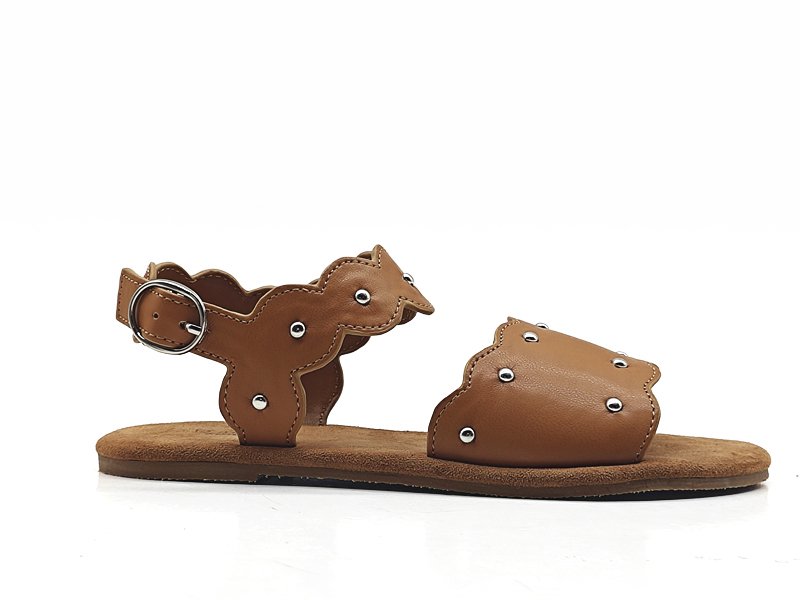 Girls' Leather Sandals with Studs