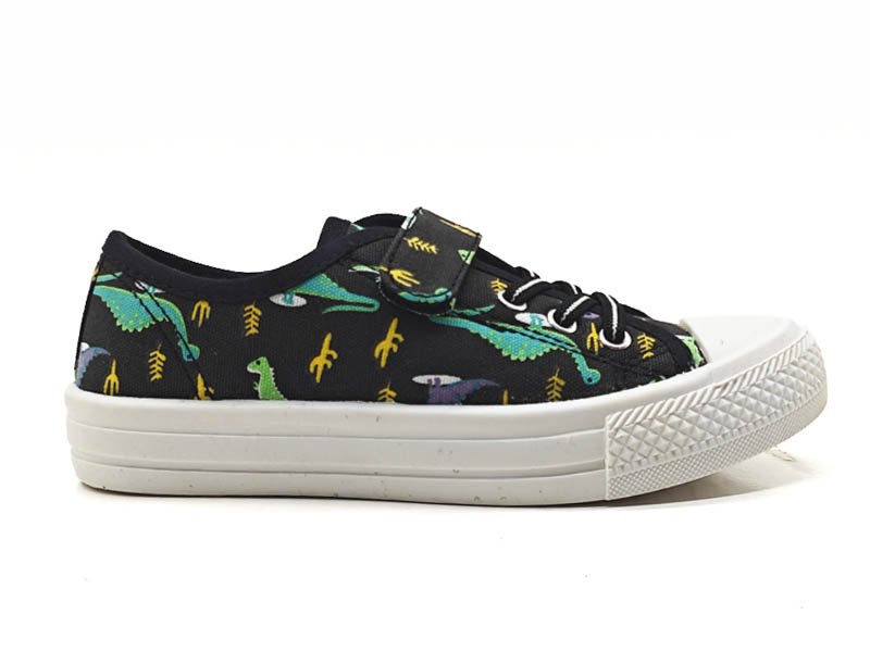 Kids' Black Canvas Sneakers