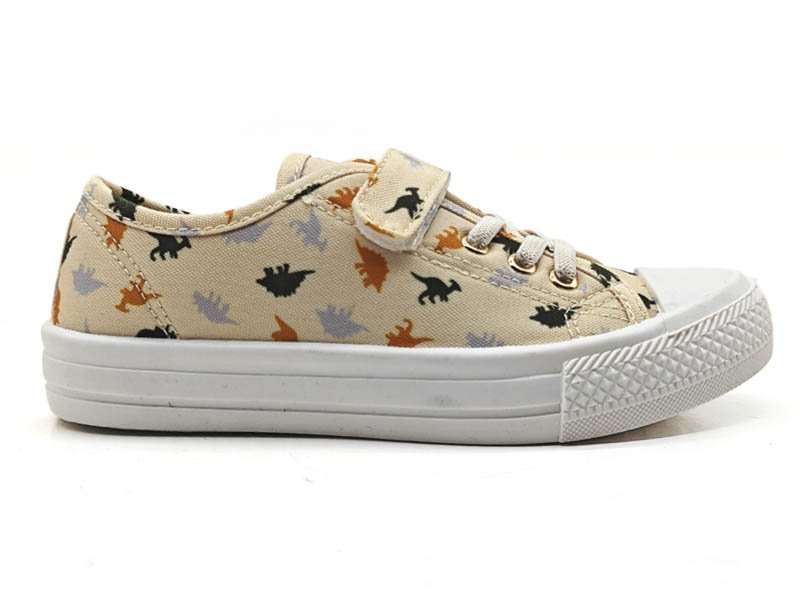 Kids' Beige Canvas Sneakers