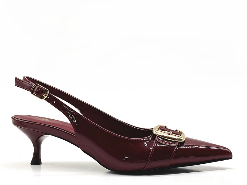 Women's Burgundy Patent Leather Slingback Pumps