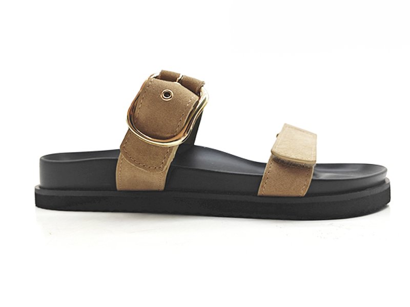 Chunky Sole Leather Strap Sandals